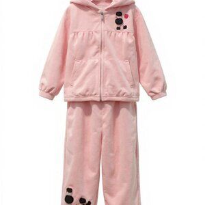 Gymboree NWT Tres Chic Pink Poodle Dog Velour Hoodie Jacket & Pants 18- 24 mos